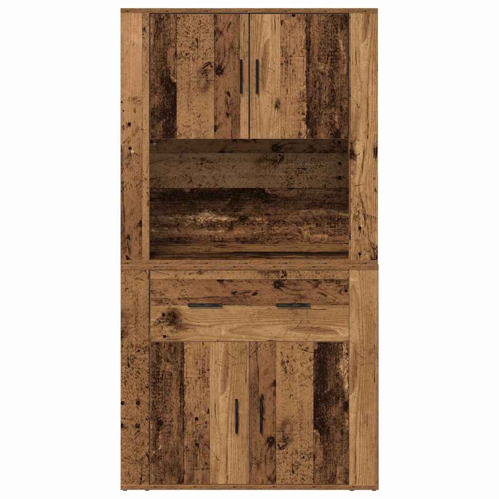 Highboard with Drawer Old wood 80 x 33 x 150 cm Engineered wood
