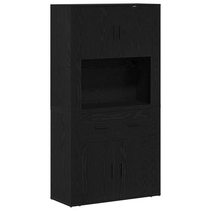 Highboard Black oak 80 x 33 x 150 cm Engineered wood