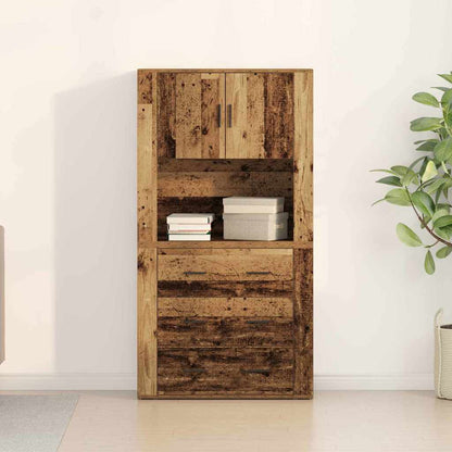 Highboard with Drawer Old Wood 80 x 33 x 150 cm Engineered Wood