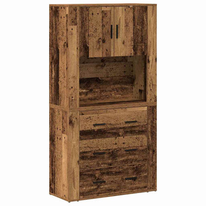 Highboard with Drawer Old Wood 80 x 33 x 150 cm Engineered Wood