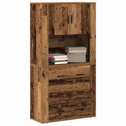 Highboard with Drawer Old Wood 80 x 33 x 150 cm Engineered Wood