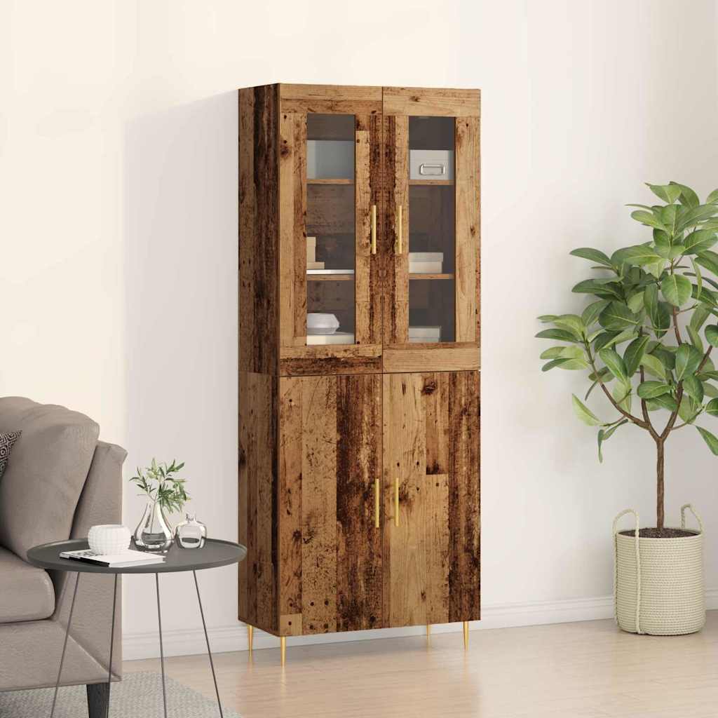 Highboard 2 pcs Old Wood Engineered Wood