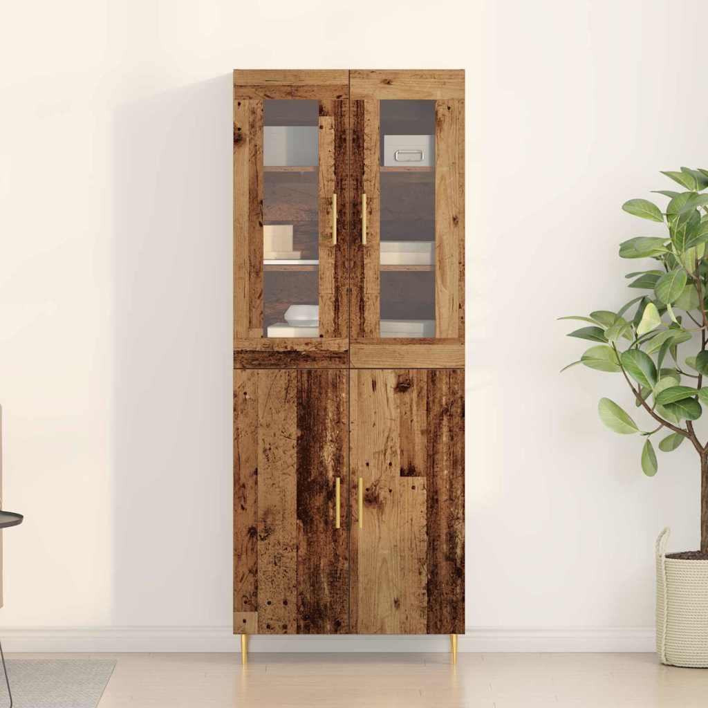 Highboard 2 pcs Old Wood Engineered Wood