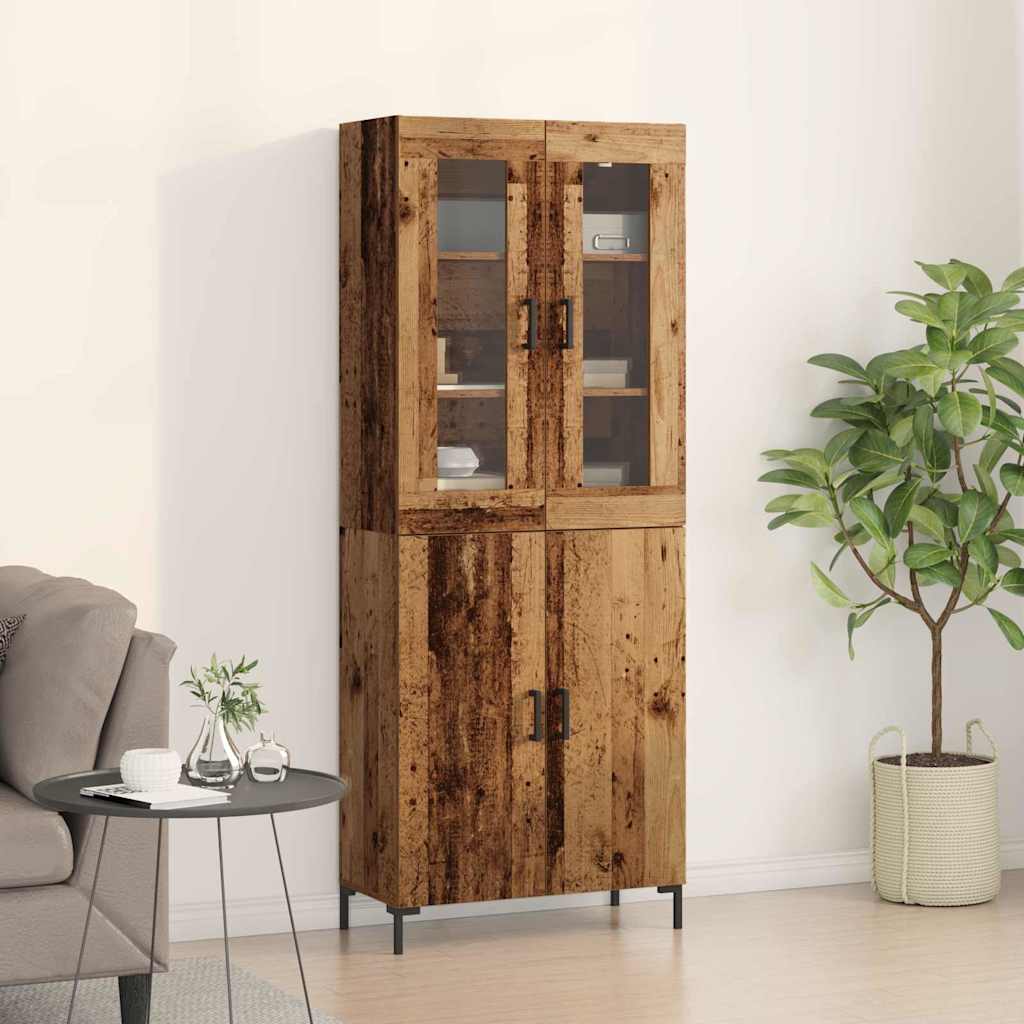 Highboard 2 pcs Old wood 69.5 x 34 x 180 cm Engineered Wood