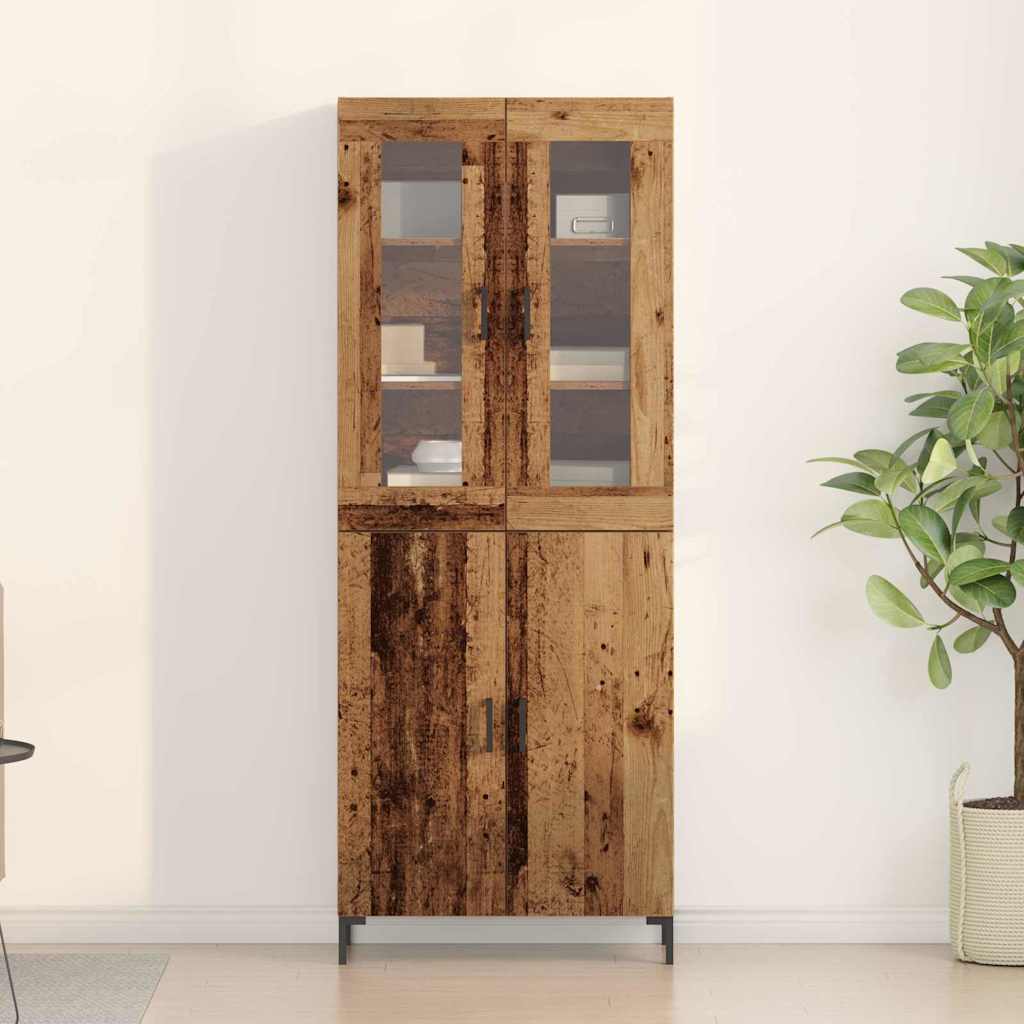 Highboard 2 pcs Old wood 69.5 x 34 x 180 cm Engineered Wood