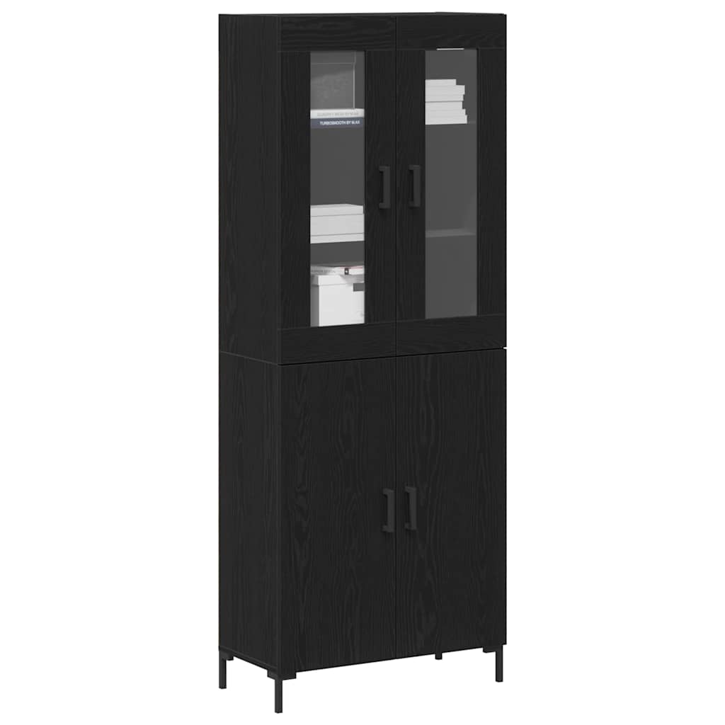Highboard 2 pcs Black oak 69.5 x 34 x 180 cm Engineered Wood