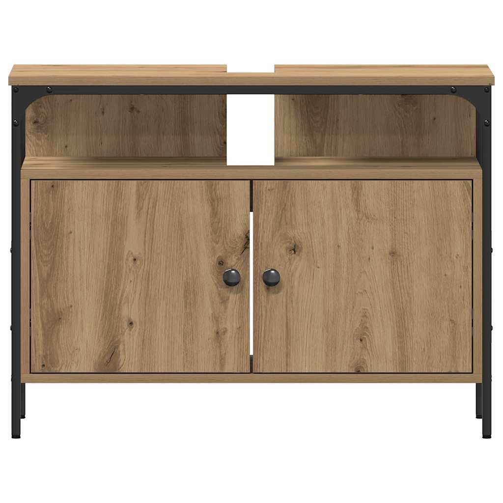 Bathroom Furniture Set with Shelf 3 pcs Brown Engineered wood