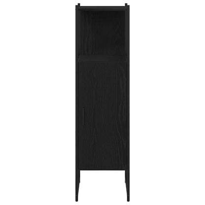 Bathroom Furniture Set with Shelf 3 pcs Black Engineered wood