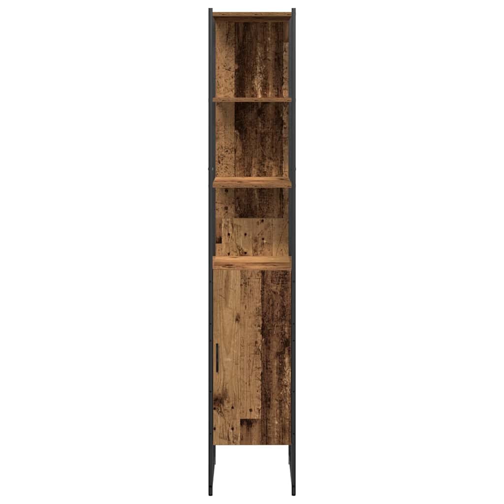 Bathroom Furniture Set with Shelf 3 pcs Brown Engineered wood