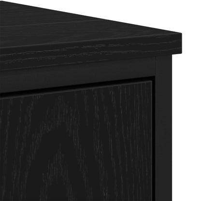 Bathroom Furniture Set with Shelf 3 pcs Black Engineered wood