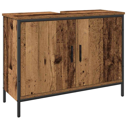 Bathroom Furniture Set with Shelf 3 pcs Brown Engineered wood