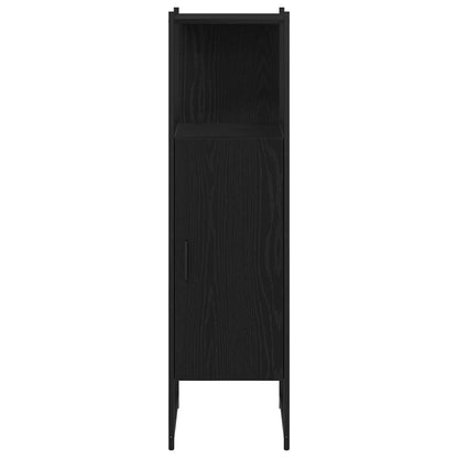 Bathroom Furniture Set with Shelf 3 pcs Black Engineered wood