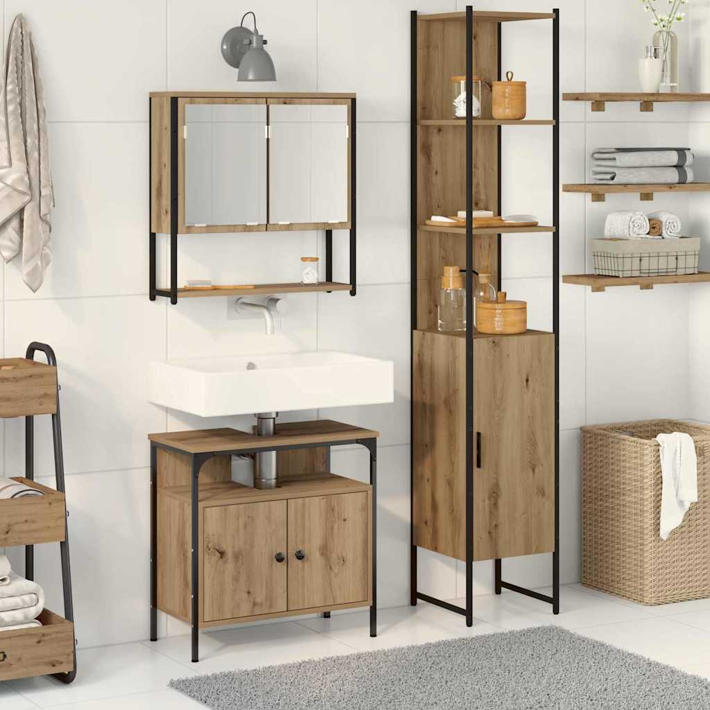 Bathroom Furniture Set 3 pcs Artisan Oak Engineered Wood