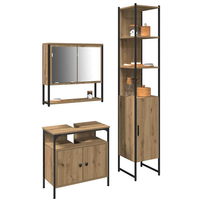 Bathroom Furniture Set 3 pcs Artisan Oak Engineered Wood