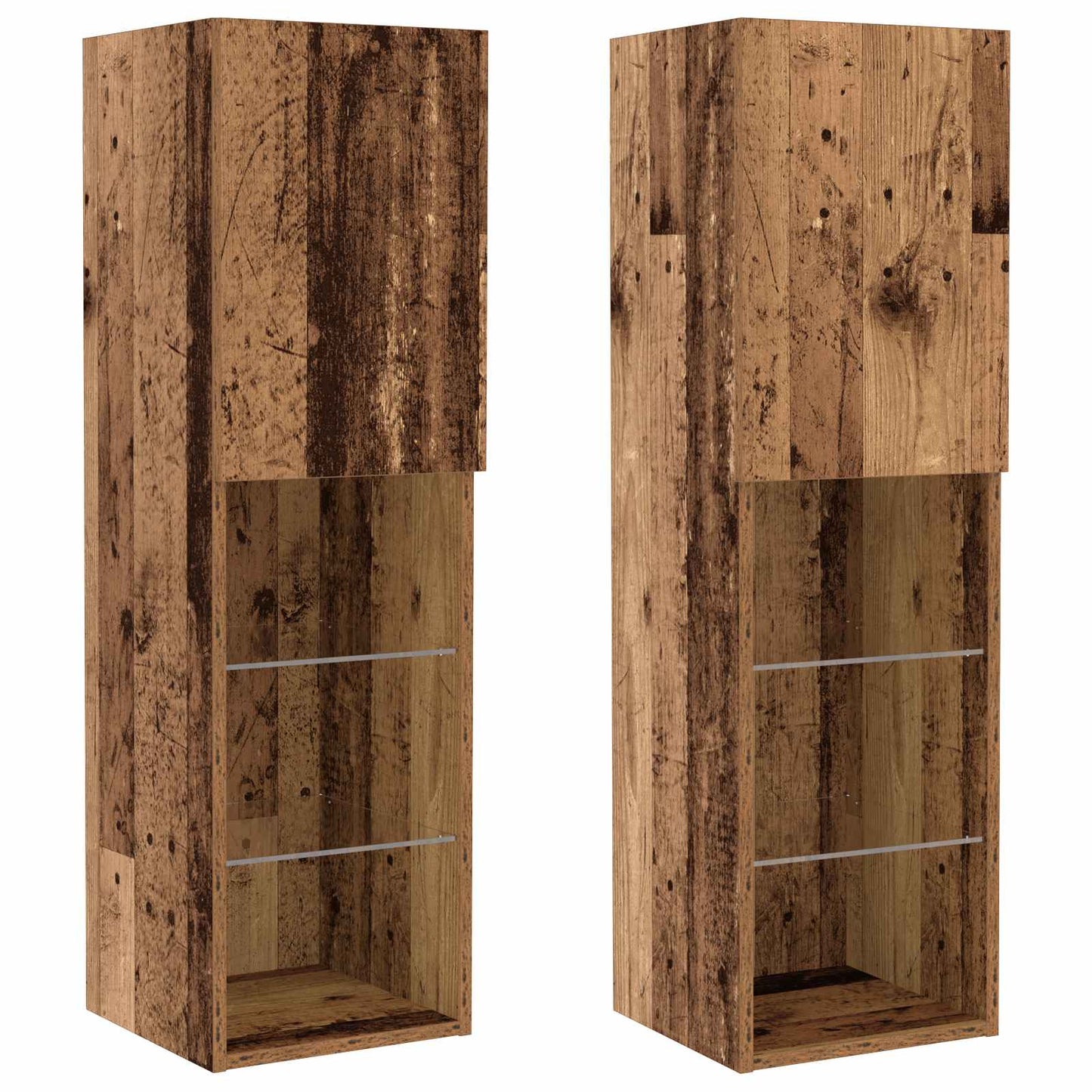 TV Cabinet Set Wall-mounted 6 pcs Old wood Engineered wood