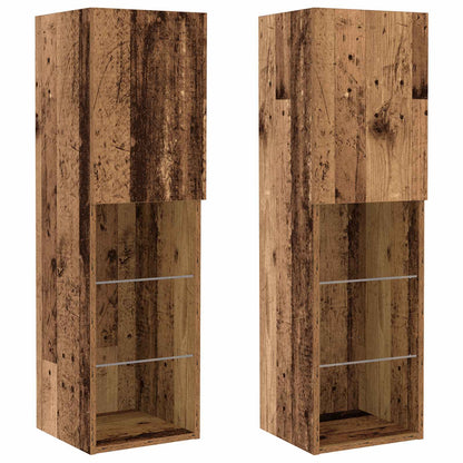 TV Cabinet Set Wall-mounted 6 pcs Old wood Engineered wood