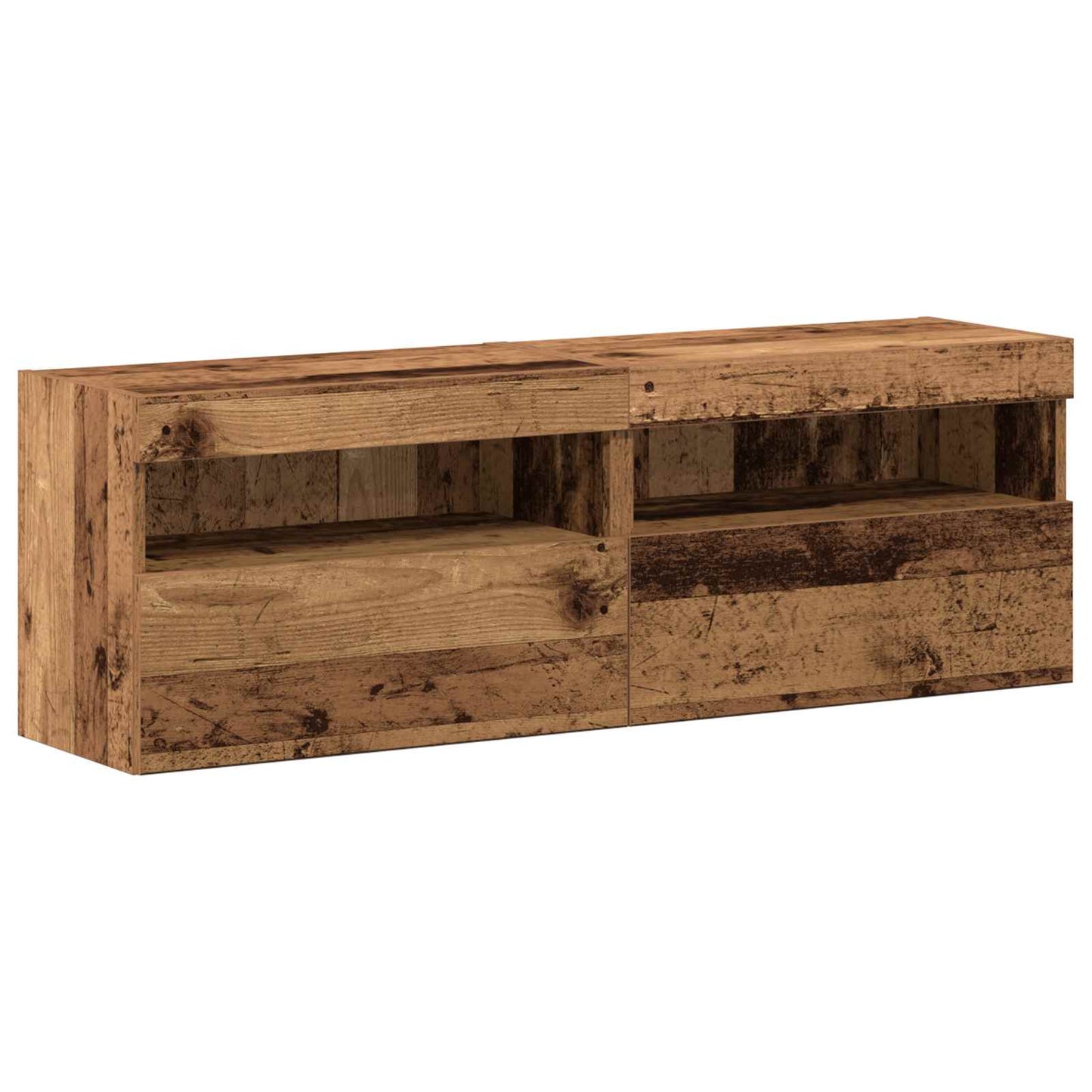 TV Cabinet Set Wall-mounted 6 pcs Old wood Engineered wood