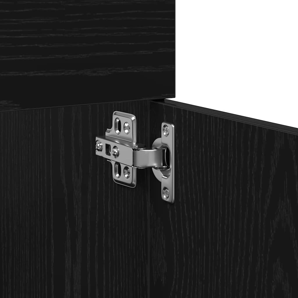 Bathroom Furniture Set 4 pcs Black Oak Engineered Wood