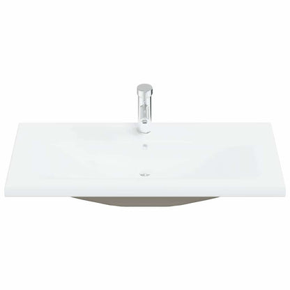 Bathroom Furniture Set 4 pcs Black Oak Engineered Wood