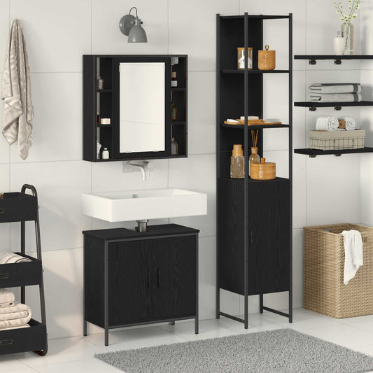 Bathroom Vanity Units 3 pcs Black 33 x 33 x 185.5 cm