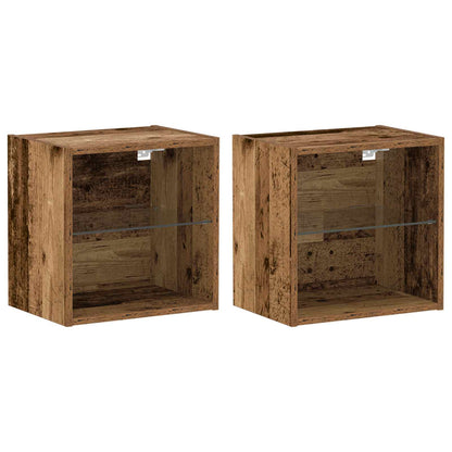 TV Cabinet Set Wall-mounted 8 pcs Old wood Engineered wood