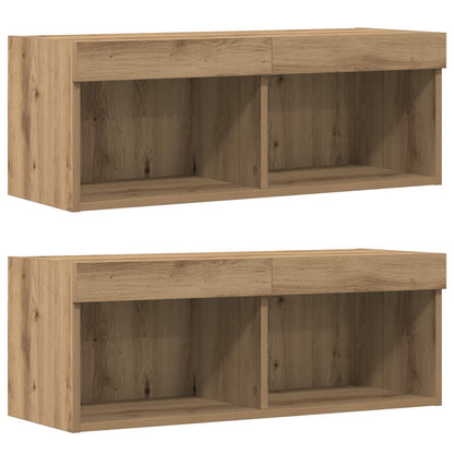 TV Cabinet Set Wall-mounted 8 pcs Artisan oak Engineered wood