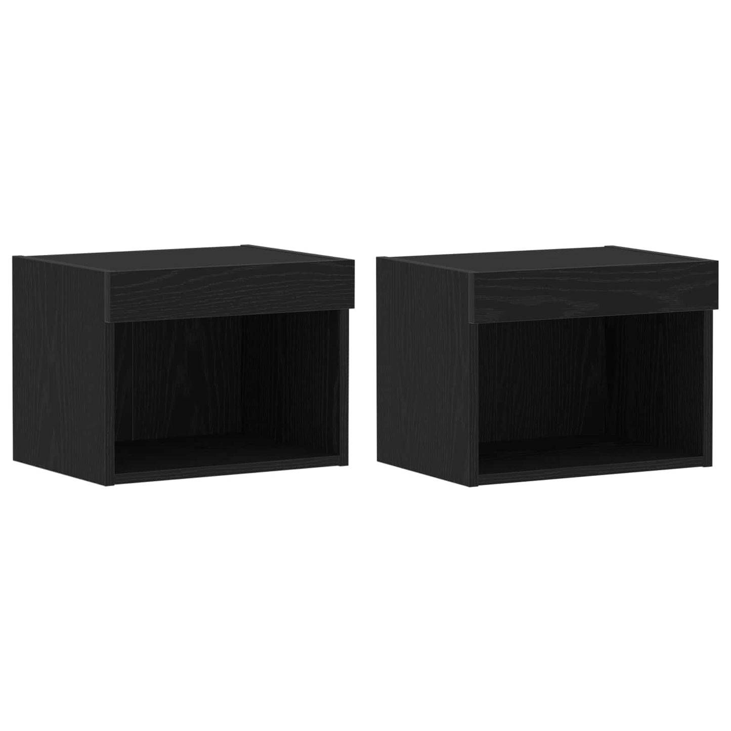 TV Cabinet Set Wall-mounted 8 pcs Black oak Engineered wood