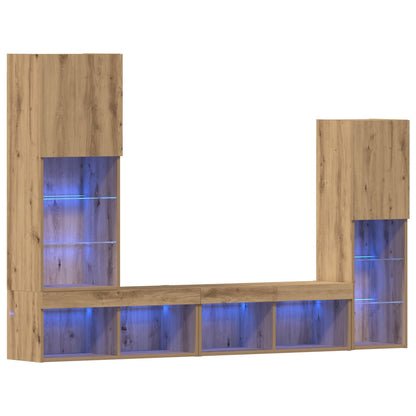 TV Cabinet 4 pcs Artisan oak Engineered wood
