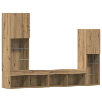 TV Cabinet 4 pcs Artisan oak Engineered wood