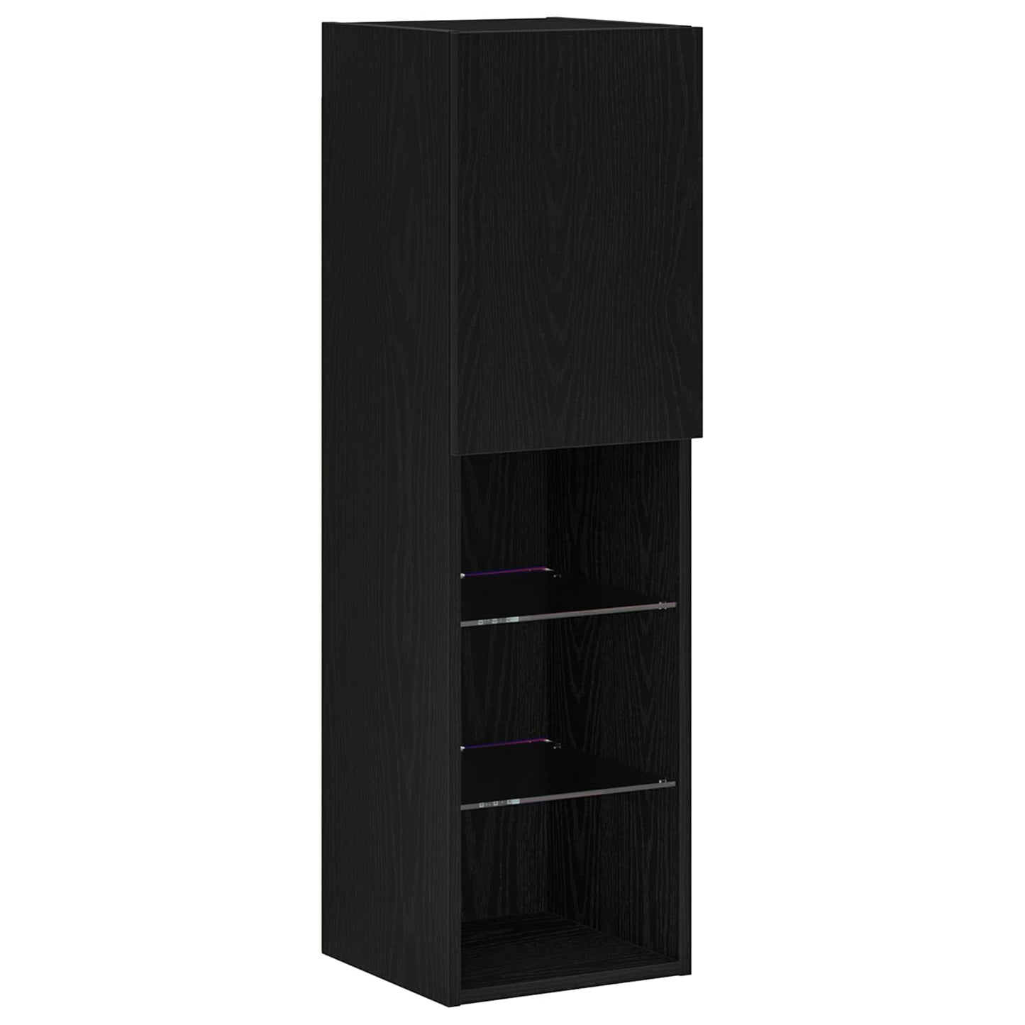 TV Cabinet 4 pcs Black oak Engineered wood