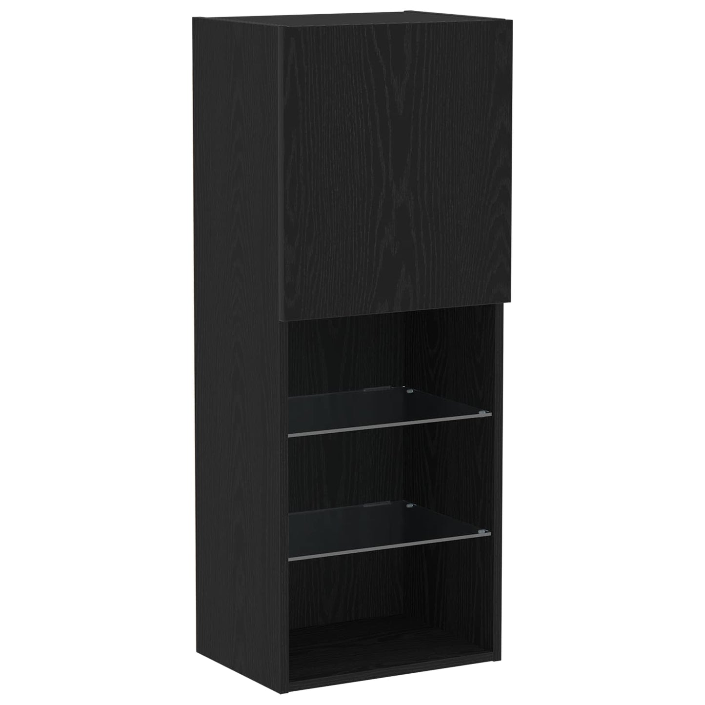 TV Cabinet 4 pcs Black oak Engineered wood