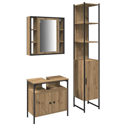 Bathroom Furniture Set 3 pcs Artisan Oak Engineered Wood