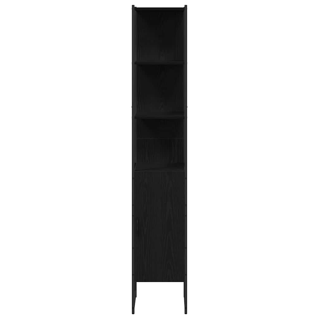 Bathroom Furniture Set 3 pcs Black Oak Engineered Wood