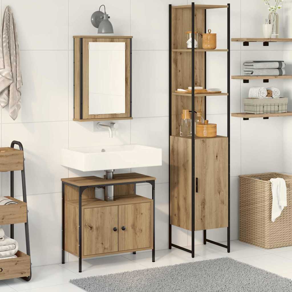 Bathroom Furniture Set 3 pcs Artisan Oak Engineered Wood