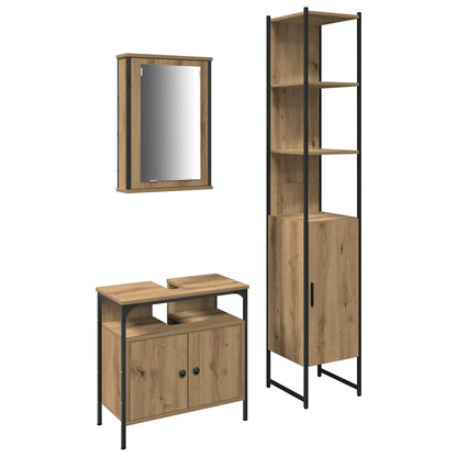 Bathroom Furniture Set 3 pcs Artisan Oak Engineered Wood