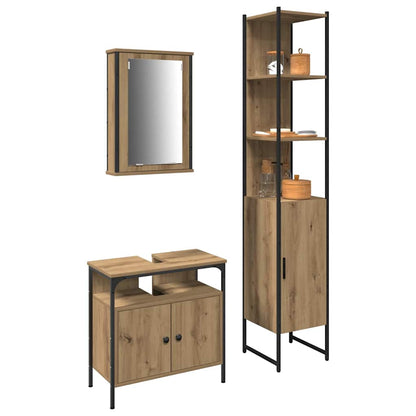 Bathroom Furniture Set 3 pcs Artisan Oak Engineered Wood