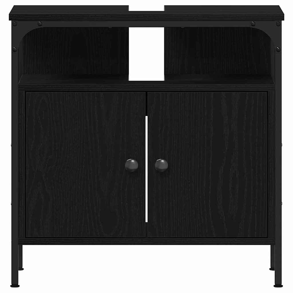Bathroom Furniture Set 4 pcs Black oak Engineered wood