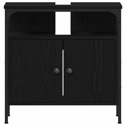Bathroom Furniture Set 4 pcs Black oak Engineered wood