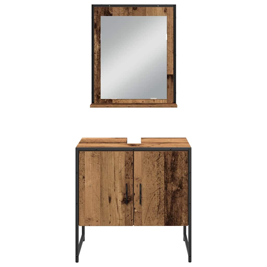 Bathroom Furniture Set with Door 4 pcs Brown 33 x 33 x 185.5 cm