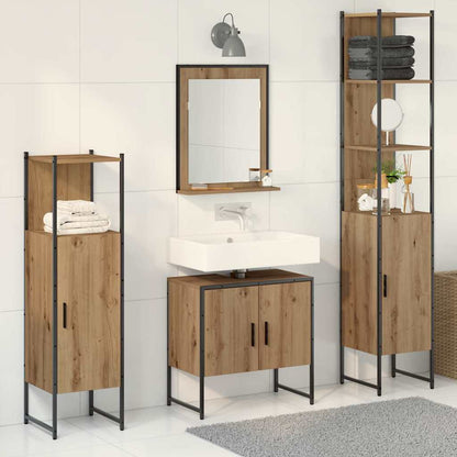 Bathroom Furniture Set with Door 4 pcs Brown 33 x 33 x 185.5 cm