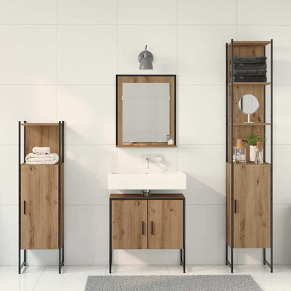 Bathroom Furniture Set with Door 4 pcs Brown 33 x 33 x 185.5 cm