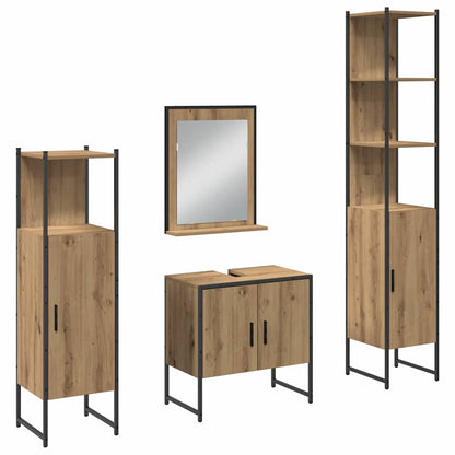 Bathroom Furniture Set with Door 4 pcs Brown 33 x 33 x 185.5 cm