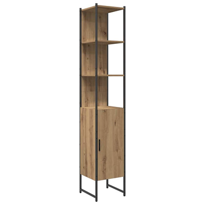 Bathroom Furniture Set with Door 4 pcs Brown 33 x 33 x 185.5 cm