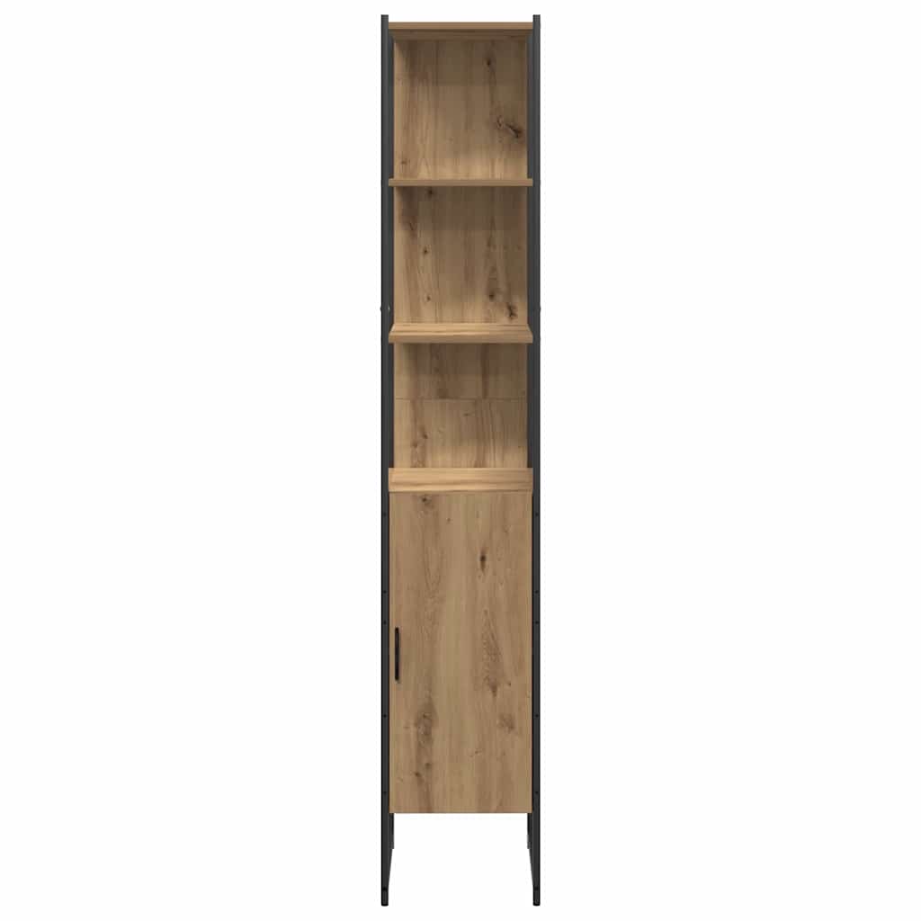 Bathroom Furniture Set with Door 4 pcs Brown 33 x 33 x 185.5 cm