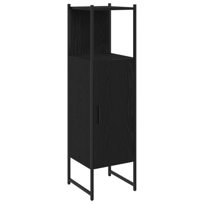 Bathroom Furniture Set with Shelf 4 pcs Black Engineered wood