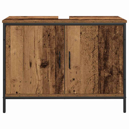 Bathroom Furniture Set with Shelf 4 pcs Brown Engineered wood