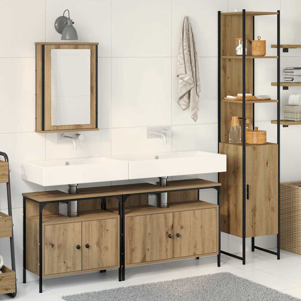 Bathroom Furniture Set 4 pcs Artisan Oak Engineered Wood