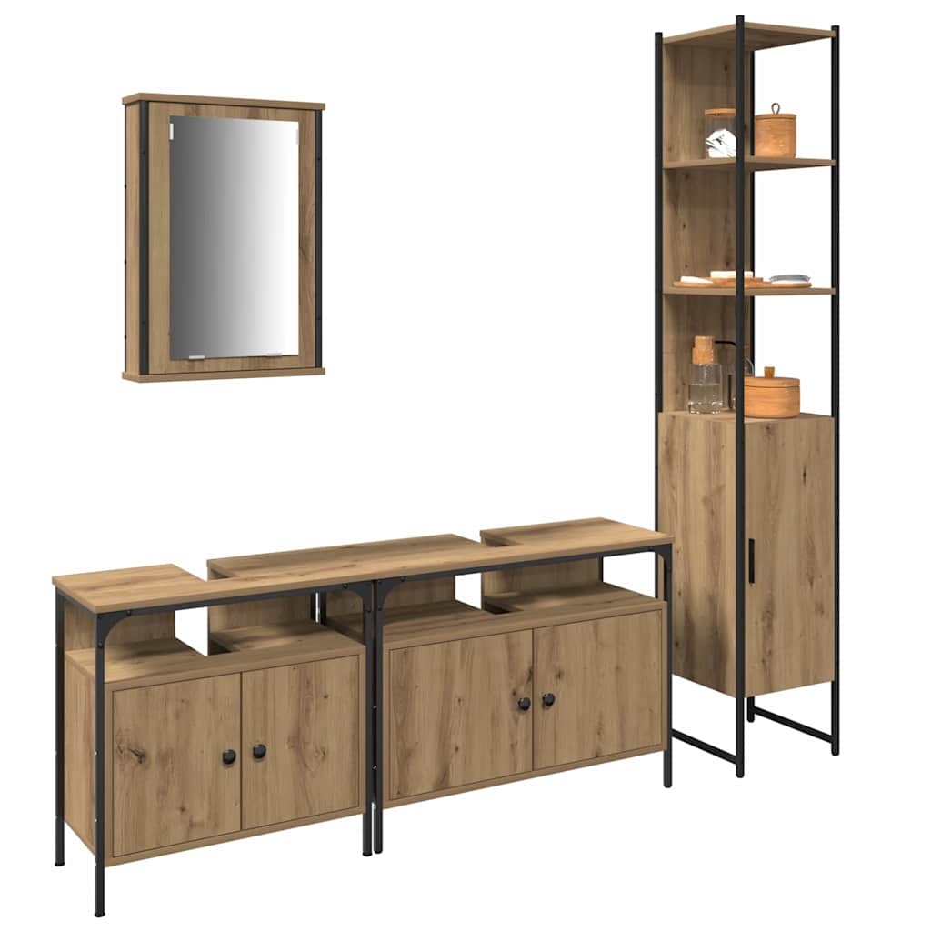 Bathroom Furniture Set 4 pcs Artisan Oak Engineered Wood