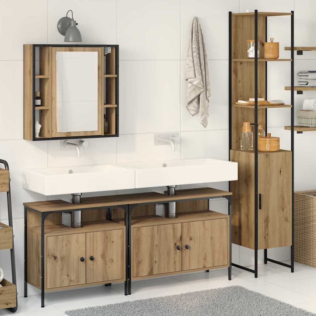 Bathroom Furniture Set 4 pcs Artisan Oak Engineered Wood