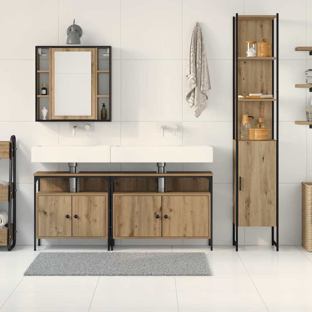 Bathroom Furniture Set 4 pcs Artisan Oak Engineered Wood